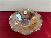 Vintage Jeanette Marigold Carnival Glass Bowl
