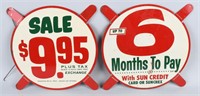 2- 14'" TIRE TIN ADVERTISING SIGNS