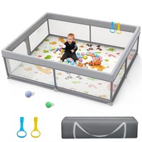 71x59 Extra Large Baby Playpen  Gray Only