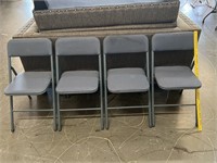 4 Cosco Lt Blue Folding Cushioned Chairs