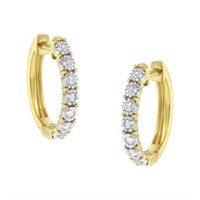 10k Gold .28ct Diamond Hoop Earrings