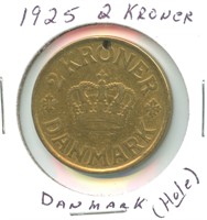 1925 Danmark 2 Kroner Coin - Hole