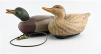 Pair of Bill Perry 2001 carved Mallard decoys