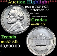 ***Auction Highlight*** 1972-p Jefferson Nickel TO