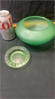 Green bowl & ashtray