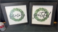 Family and grateful signs