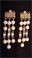 3-strand Faux Pearls Clip-on Earrings