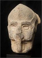 A Stone Carved Head of an Elephant God