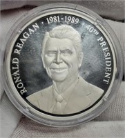 Ronald Reagan 999 Silver Presidential Round