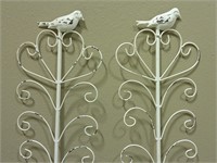 set of two 35” decorative wire bird wall hangings