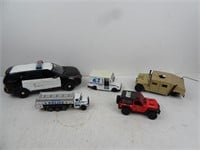Lot of 5 Toy Government Vehicles Toy Cars (As