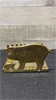 Brass Pig Letter Holder 5.5" Long X 3.5" High