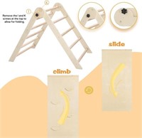 Foldable Wooden Climbing Triangle with Sliding