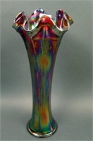 Fenton 9” Tall Butterfly and Berry Swung Vase –
