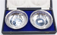 Pair Hardy Bros sterling silver sweetmeat bowls