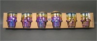 Six Rainbow Fusion Skull Shot Glasses IOB