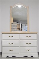 Modern 6 Drawer Dresser With Mirror