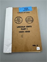 Old Lincoln Penny Book with 76 coins - variety of