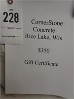 Cornerstone Concrete $350 Gift Certificate