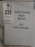 North Country Signs $25 Gift Certificate