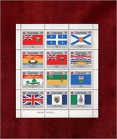 CANADA MNH 1979 PROVINCE & TERRITORY FLAGS PANE