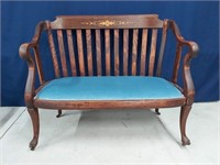 Settee with Wood Inlay