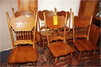 6 matching oak dining chairs
