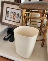 Q - ART, WASTEBASKET, SHAVER, & STOOL (AS IS) (D24