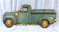 WALL ART PICKUP TRUCK GREEN METAL