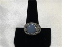 David Yurman Blue Chalcedony .925 Sterling Ring