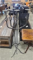 2 CAST IRON PATIO CANDLE STANDS 21" X 56"