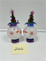 Snowman w/ Tree Hats Ornaments