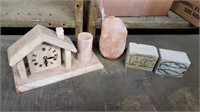 Mable Clock, Bookends and Sea Salt Decor