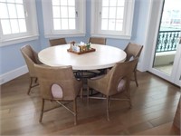Baker Round Kitchen Table &  6 McGuire  Chairs