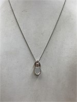 STERLING SILVER RAINBOW MOONSTONE PENDANT/NECKLACE