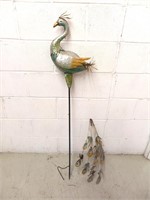 Metal peacock yard decoration