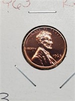 Red Toned 1963 Proof Lincoln Penny