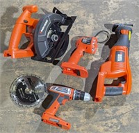 (A) Black & Decker battery operated power tools.