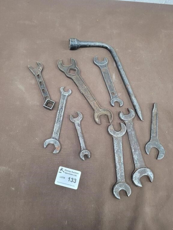 Antique wrenches and tire iron