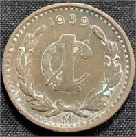 1939- Mexican 1 cent coin