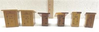 3 Sets of Wooden Salt and Pepper Shakers
