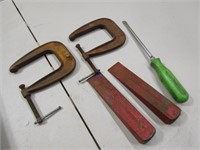 splitting wedges,c-clamps & mac screwdriver