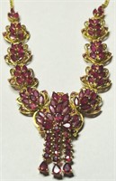 22 KT YELLOW GOLD 20.90 GRS  RUBY NECKLACE