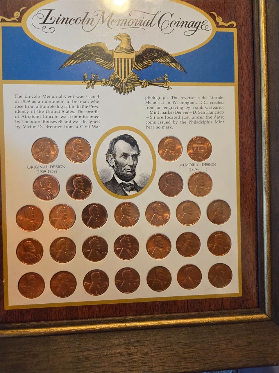 Lincoln Memorial coinage framed set