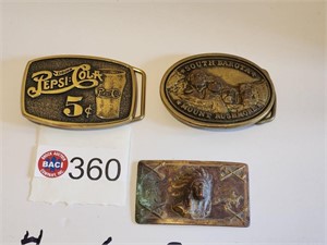 3 Vintage Belt Buckles - Pepsi, Black Hills, SD,