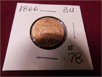 1866 2-cent Piece - B.U.