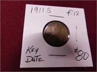 1911s Lincoln Cent - F-12 - Key Date