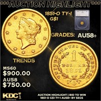 ***Auction Highlight*** 1851-o Gold Dollar TY-I 1