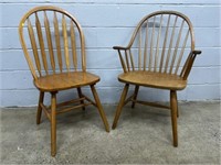 (2) Various Oak Dining Chairs