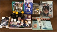 Baseball memorabilia, signs, figures lot